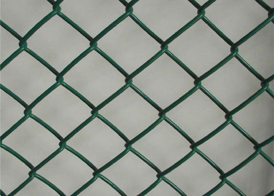 Chain Link Wire Mesh Fence / Wire Mesh Chain Link Fence Aluminum Alloy Wire PVC Coated Square Holes