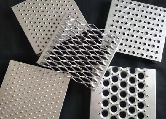 Traction Tread Plank Grating Dimple Perforated Slip Resistant Metal Floor Plate With Round Hole For Flooring Walkway