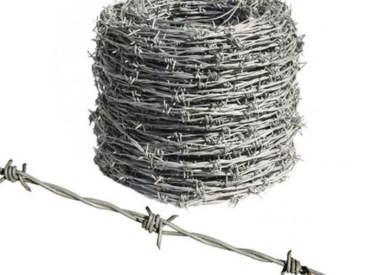 Multi Color Corrosion Resistant Barbed Wire Mesh Custom Length 7.5cm-15cm Barb Spacing