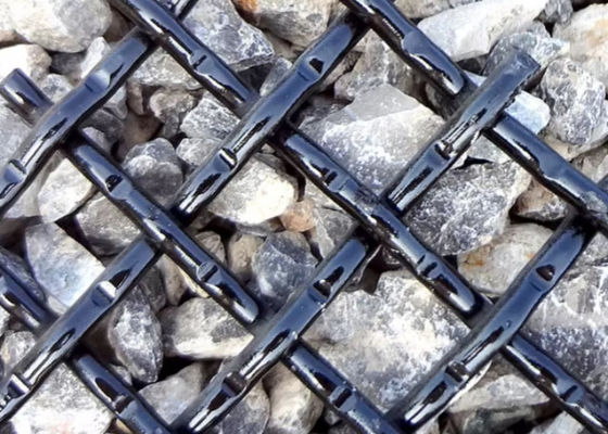 High Tensile 65mn 45# Manganese Steel Iron Wire Woven Quarry Rock Square Hole Crimped Wire Mining Screen Mesh