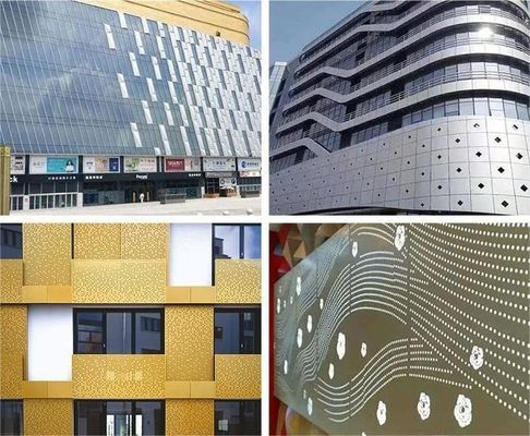 Decorative Aluminium Perforated Metal Sheet Mesh Curtain Wall In Architectural