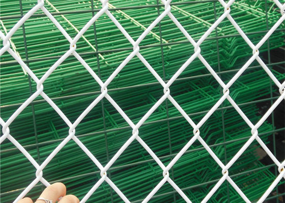 Crochet Uniform Mesh PVC coated Chain Link Fence Smooth Surface With Long Service Life