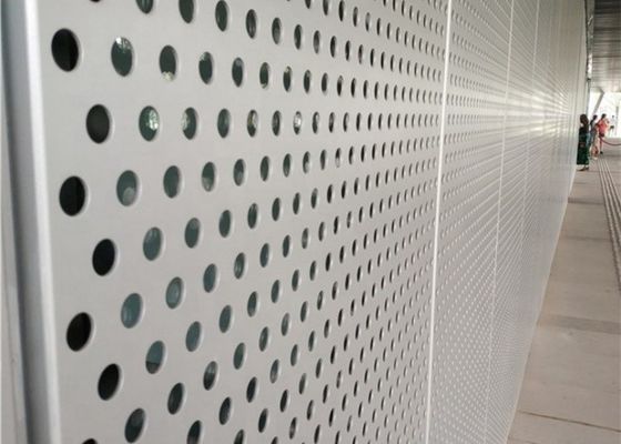 Laser Cutting Metal Panel Dekoratif Perforated Metal Curtain Wall